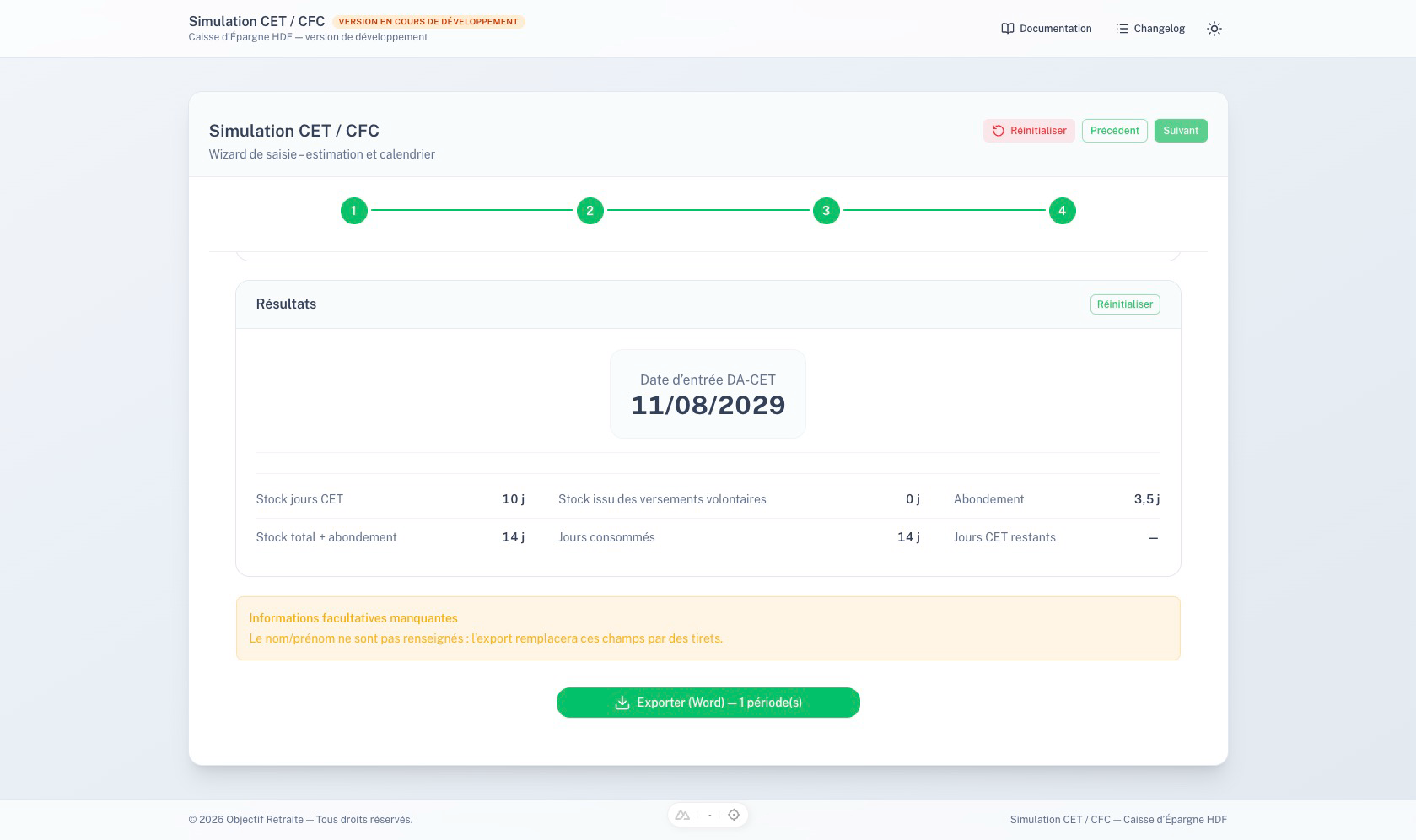 Affichage des résultats complets